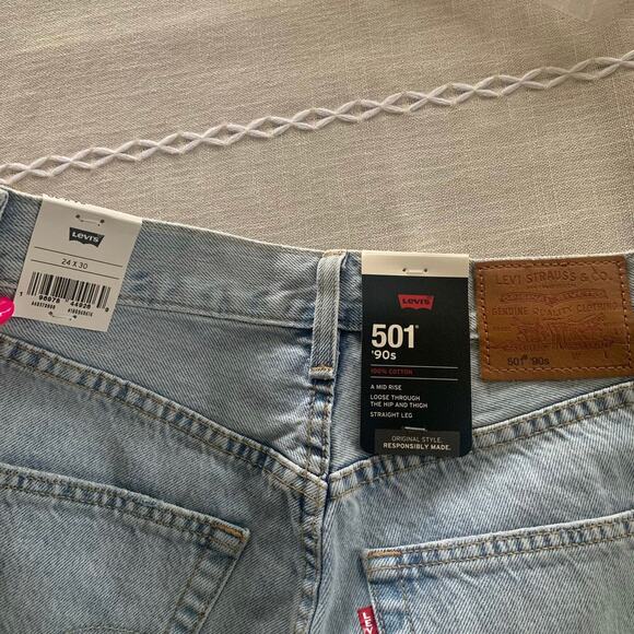 Levi’s 90s Freehand Folk Jeans Serious Sizzle Size 24 Light Wash Denim Patchwork - Picture 5 of 11